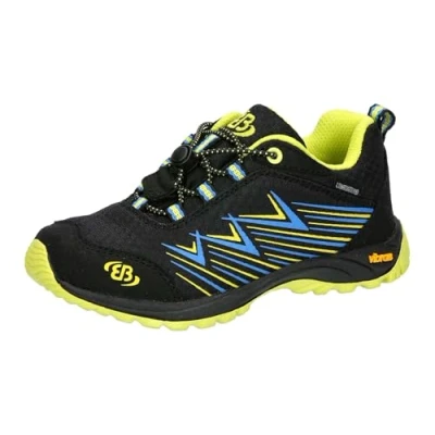 Image de Brütting Chesna Low Chaussures de Course croisées, Noir/Bleu/Citron, 28 EU