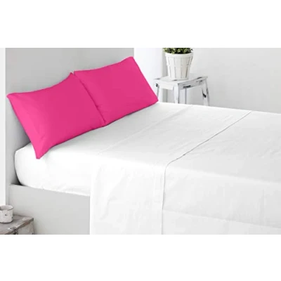 Image de Miracle Home Housse de coussin douce et confortable, deux pièces, coton 50 % polyester, fuchsia, 135 cm