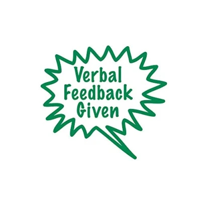 Image de Tampon pré encré Stamper Solutions « Verbal Feedback Given »