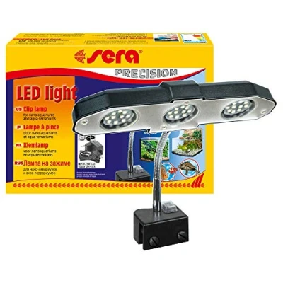 Image de sera 31138 Lampe LED 3 x 2 W 6 W/12 V avec réflecteur fin pour éclairage d&#039;aquarium et de terrarium tels que Nano Aquariums Cube 16 l Argenté