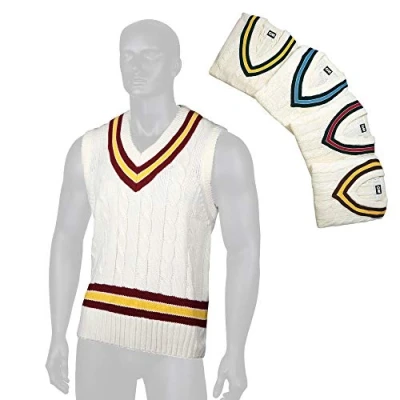 Image de GM Pull de Cricket sans Manches Gunn &amp; Moore, Vert/Jaune, L