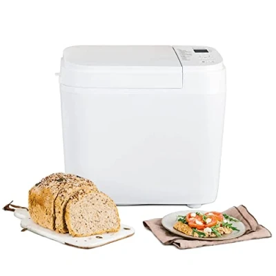 Image de Panasonic SD B2510WXE Machine à Pain Automatique, Programme sans Gluten, Design Horizontal, 21 Programmes Automatiques Double Capteur de Température Minuterie Numérique 13 Heures, Écran LCD, Blanc