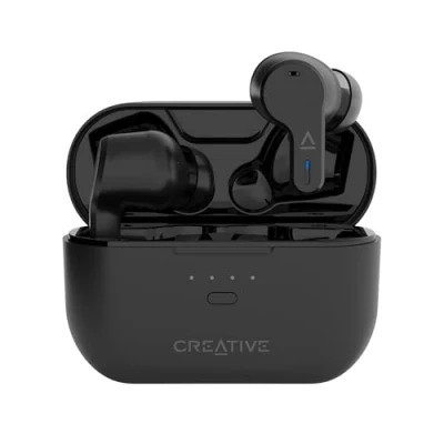 Image de CREATIVE Zen Air Pro (Noir) Écouteurs légers sans Fil résistants à la Transpiration avec réduction Active du Bruit Mode ambiant Audio Le Bluetooth 5.3 IPX5 Jusqu&#039;à 33 Heures d&#039;autonomie