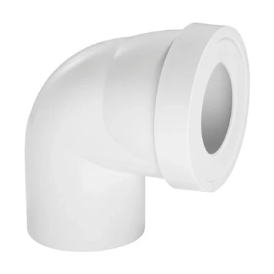 Image de Wirquin 71020101 Pipe wc rigide coudée, mâle, courte, à coller pour évacuation toilette, blanc