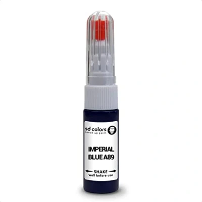 Image de SD COLORS Kit de retouche peinture Bleu impérial A89 compatible avec BMW 20 ML Pinceau à rayures Code couleur
