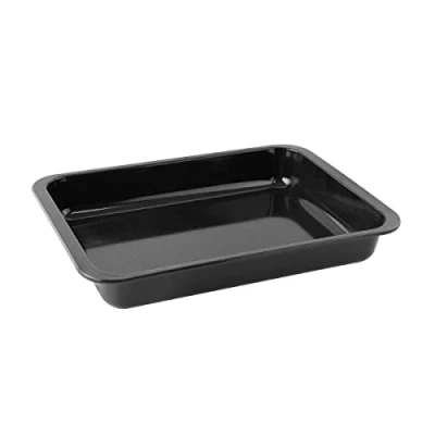 Image de Zenker 7293 plat au four grand taille rectangulaire XXL, Pour gratin, moule à gâteau, rôtir, Acier émaillé, noir, 40 x 29 6 cm
