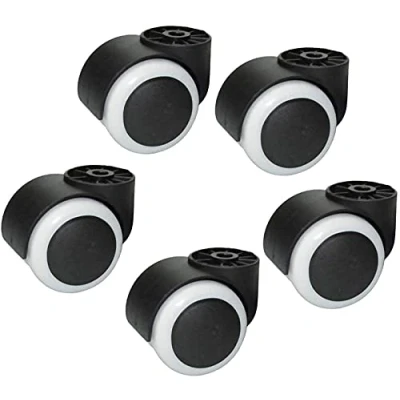 Image de 5pcs roulettes sans Tige, Roues en Caoutchouc De Chaise Bureau 50 mm,Remplacement Fauteuil Pivotant Roues, Meubles,pour SièGe Bureau(Size:White)