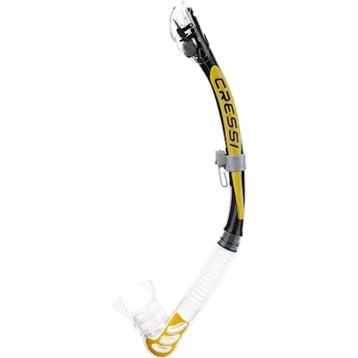 Image de Cressi Alpha Ultra Dry Tuba Mixte, Transparent/Noir/Jaune