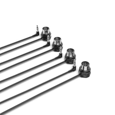 Image de CME Lot de 4 câbles MIDI TRS type A (3,5 mm 1/8&quot;) vers DIN 5 broches, 2FT / 60 cm, profil bas Connecteurs ultra minces à angle droit pour les espaces compacts Idéal synths et pédaliers
