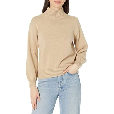 Image de Amazon Essentials Pull à col Montant en Coton (Grandes Tailles Disponibles) Femme, Havane, XS