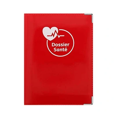 Image de Dossier santé couleur motif rouge Color Pop France 16 x 12 cmr