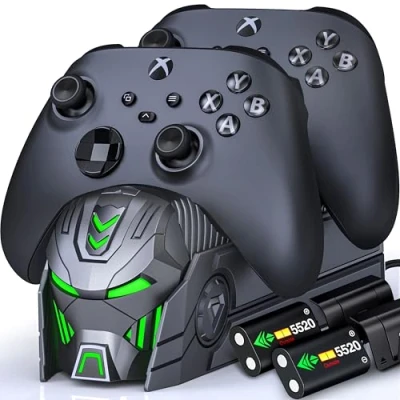 Image de GAMSINGY Station de charge pour manette Xbox One/Xbox Series X&amp;S, 2 x 5520 mWh (2 2300 mAh), compatible avec One S/X/Elite, X/S