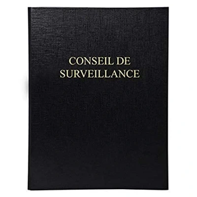 Image de Le Dauphin Réf. 941D Classeur juridique noir CONSEIL DE SURVEILLANCE dos 37 mm 4 anneaux couverture plastique, intérieur papier livré avec recharge 100 feuillets numérotés Format A4