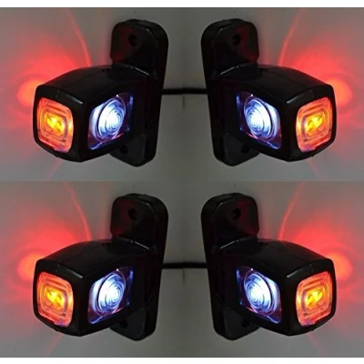 Image de 4 X côté marqueur Rouge Blanc Orange lumières LED 12 V 24 Châssis de camion remorque Bus caravane Camper