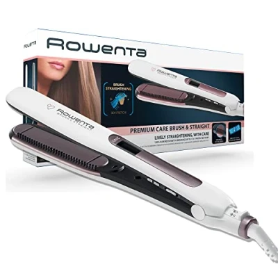 Image de Rowenta Brush&amp;Straight Lisseur contrôle de la température Lissage impeccable en un seul passage Temps chauffe rapide SF7510F0