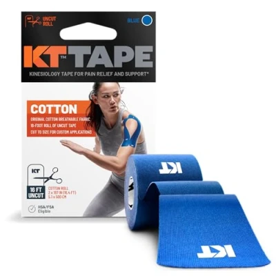 Image de KT Tape Ruban de kinésiologie Original Non coupé en Coton M Bleu