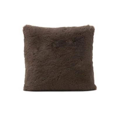 Image de Gözze Coussin Décoratif Carré, Housse en Fourrure Synthétique, 100% Polyester, 40 x cm Anthracite