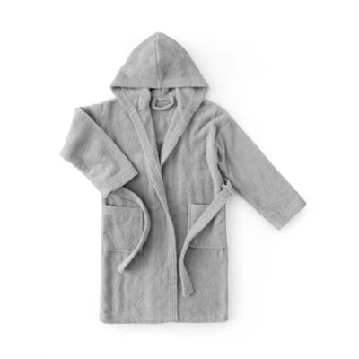 Image de Top Towel Peignoir fille garçon 100% coton Tissu éponge 450 grammes De 6 à 8 ans Gris