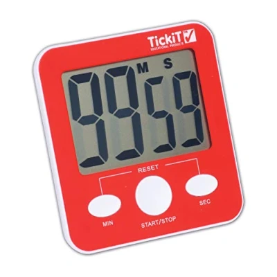Image de TickiT 92077 Jumbo Timer Red Digital with Large Display Stand and Magnet for Mounting