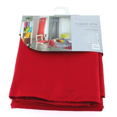 Image de douceur d&#039;intérieur, Nappe Rectangle (140 x 300 cm) Essentiel Rouge, Polyester