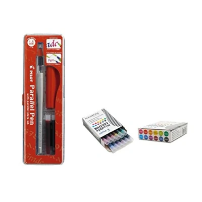 Image de Pilot Parallel Pen Stylo de calligraphie 1,5 mm rechargeable et une boite 12 cartouches assorties