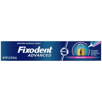 Image de Fixodent Advanced Max Hold Adhésif pour prothèse dentaire, 62 g