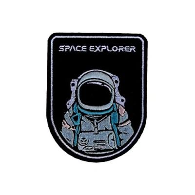 Image de TENNER.LONDON Écusson brodé Astronaute Space Explorers à repasser ou coudre sur l&#039;agence spatiale de la Nasa