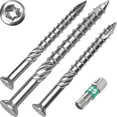 Image de Vis torx T INOX pour terrasse en acier trempé inoxydable C1 5 x 70 cm Avec embout Wera TX 25 AISI 410 martensitique