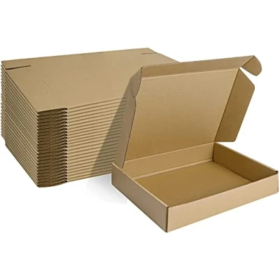 Image de HORLIMER Petite Boîte Carton d&#039;expédition 280x204x51MM Lot de 25, Livraison Pliable pour Expédition Postale, Courrier, Bougies ou Cadeau, ‎Brun