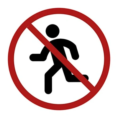 Image de 10 pièces autocollant interdit piéton Ø 9,5cm panneau d&#039;interdiction obligatoire avec d&#039;avertissement de protection UV pour l&#039;extérieur et l&#039;intérieur par STROBO.