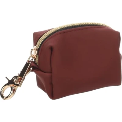 Image de Flamingo Distributeur pour sac à déjections Mirko bordeaux 8x5x5cm 1 rouleau inclus Avec fermeture éclair et mousqueton