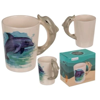 Image de Out of the blue Mug dauphin en grès 300 ml, 11 x 8,5 cm
