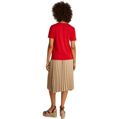 Image de Tommy Hilfiger Contrast FLAG TEE Tshirt basique, Femme, Taille: Small, Primary red