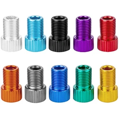 Image de HZJD 10 pièces Adaptateur Valve Presta, Conversion de Presta en Schrader pour vélos, Gonfler Vos pneus avec Une Pompe Standard ou Un compresseur d&#039;air