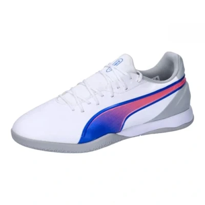 Image de PUMA Mixte King Match IT Soccer Shoe, White Bluemazing Flat Light Gray, 47.5 EU