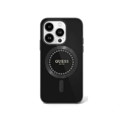 Image de Étui Guess pour iPhone 16 Pro 6.3 noir étui rigide IML Rhinestones MagSafe Neuf