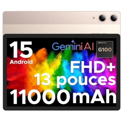 Image de DOOGEE Tab E3 Pro Tablette Android 15, 13 Pouces, Écran FHD+ 90Hz, Helio G100 Octa Core, 32Go RAM (8+24Go Extended), 256Go ROM, 11000mAh Battery, Quad Speakers, Metal Body, Global Bands