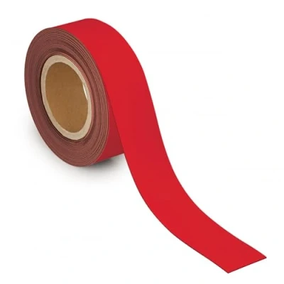 Image de MAUL Bande de marquage 50mm x 1mm inscriptible avec dos magnétique Utilisable dans le bureau, l&#039;atelier, l&#039;entrepôt et la cuisine Découpable individuellement Longueur 10m Rouge