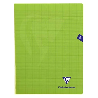 Image de Clairefontaine 353361C Un Cahier Agrafé Mimesys Vert 24x32 cm 96 Pages Grands Carreaux Papier Blanc 90 g Couverture Polypro