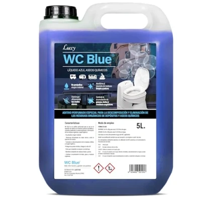 Image de LUCCY WC Bleu 5 Litres Liquide Sanitaire pour Toilette Additif Eaux Usées Sanitary Fluid Chimique