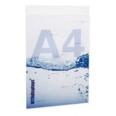 Image de VITAdisplays Porte affiches format A4 À suspendre En portrait Avec trous Plexiglas d&#039;origine Transparent