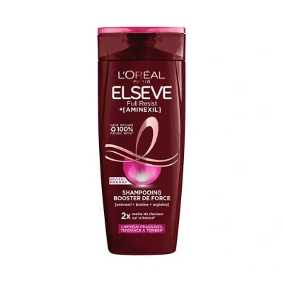 Image de L&#039;Oréal Paris Shampooing Booster de Force pour Cheveux Affaiblis Longueurs Renforcées, Cuir Chevelu Moins Visible Enrichi à l&#039;Aminexil + Caféine Arginine Elseve Full Resist 300 ml