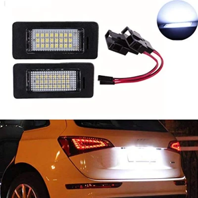 Image de VIGORFLYRUN PARTS LTD 2Pcs LED Lumière de Plaque d&#039;immatriculation, Canbus sans Erreur Blanc 6000K 18SMD pour A4 S4 A5 S5 Q5 TT/TT RS