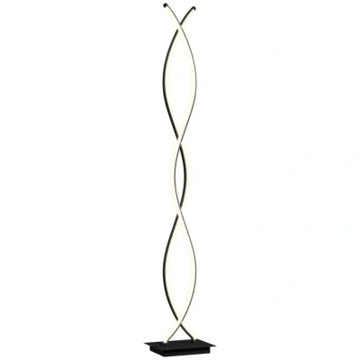 Image de HOMCOM lampadaire sur pied salon, lampe salon 3 niveaux de luminosité réglables, moderne à double spirale avec interrupteur pied, chambre coucher, noir