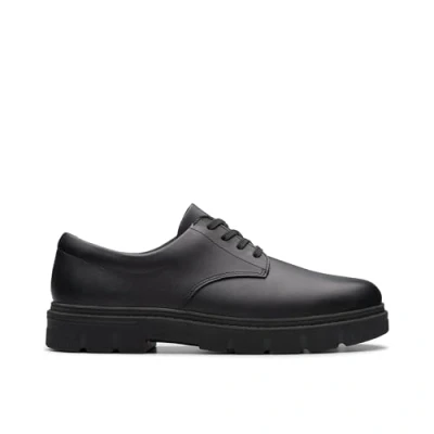 Image de Clarks Lorcam Loop Y Plat Oxford, Black Leather, 37.5 EU