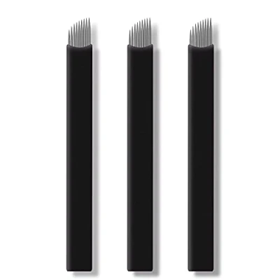 Image de 50 pièces Noir Aiguille Microblading nano 0.18mm sourcils aiguilles de tatouage pour Stylo (9 Slope)