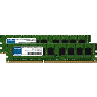 Image de 8Go (2 x 4Go) DDR3 1866MHz PC3 14900 240 PIN ECC DIMM (UDIMM) MÉMOIRE RAM KIT pour SERVEURS/WORKSTATIONS/Cartes Meres