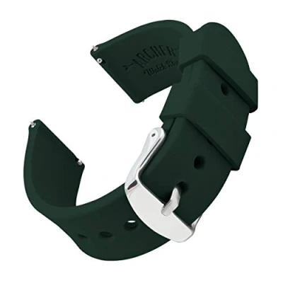 Image de Archer Watch Straps Bracelet de Montre en Caoutchouc Coloré Rechange Silicone pour Classique ou Connectée Libération Rapide (Vert Anglais, 16mm)