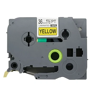 Image de BROVACS Ruban d&#039;étiquettes noir sur jaune compatible avec Brother P Touch TZ 661 TZe 36 mm OPA1166