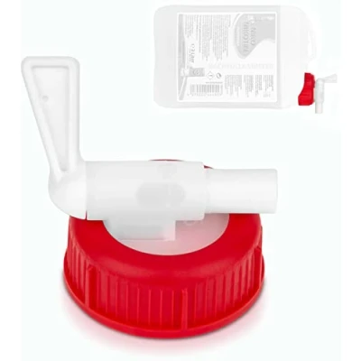 Image de LABROTEC® Robinet d&#039;écoulement de 2 à 10 litres pour bidon en plastique DIN45, doseur également adapté aux aliments vidange ou bec verseur une aide pratique au dosage